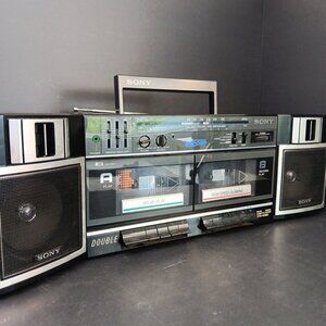Vintage 1980’s Sony Boombox Blaster CFS-W360 Everything Works But Left Tape Deck